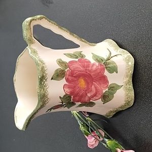 Floral pitcher made by Cash Family Hand painted USA